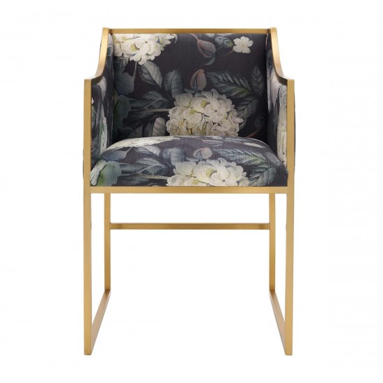 TOV Furniture Atara Floral Velvet Gold Chair