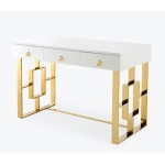 TOV Furniture Audrey White Lacquer Desk