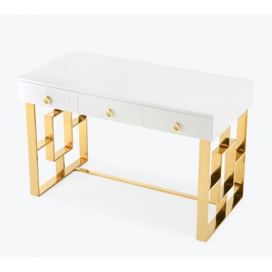 TOV Furniture Audrey White Lacquer Desk