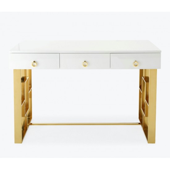 TOV Furniture Audrey White Lacquer Desk