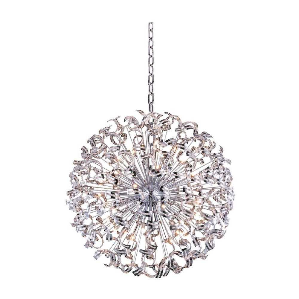 Elegant Lighting Tiffany 45 Light Chrome Chandelier Clear Elegant Cut Crystal