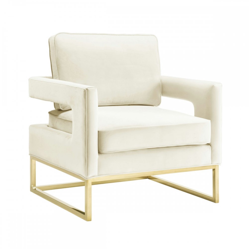 TOV Furniture Avery Cream Velvet Chair