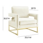 TOV Furniture Avery Cream Velvet Chair