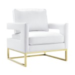 TOV Furniture Avery White Leather Chair