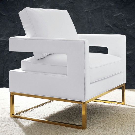 TOV Furniture Avery White Leather Chair