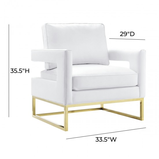 TOV Furniture Avery White Leather Chair