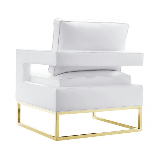 TOV Furniture Avery White Leather Chair