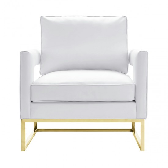 TOV Furniture Avery White Leather Chair