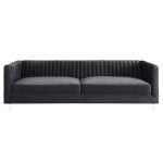 TOV Furniture Aviator Grey Velvet Sofa