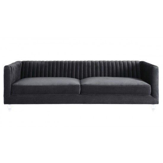 TOV Furniture Aviator Grey Velvet Sofa