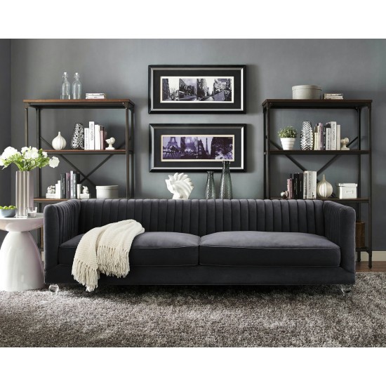 TOV Furniture Aviator Grey Velvet Sofa