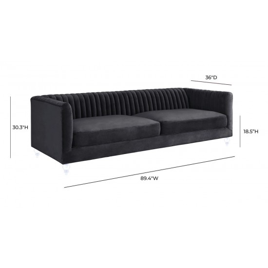 TOV Furniture Aviator Grey Velvet Sofa