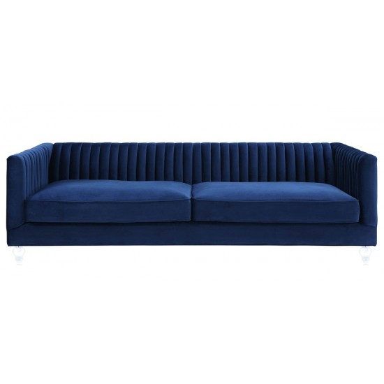 TOV Furniture Aviator Navy Velvet Sofa