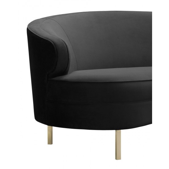 TOV Furniture Baila Black Velvet Sofa