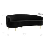 TOV Furniture Baila Black Velvet Sofa