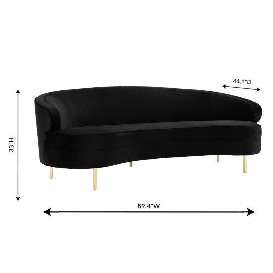 TOV Furniture Baila Black Velvet Sofa