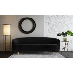 TOV Furniture Baila Black Velvet Sofa