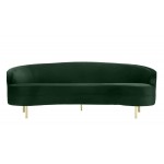 TOV Furniture Baila Forest Green Velvet Sofa