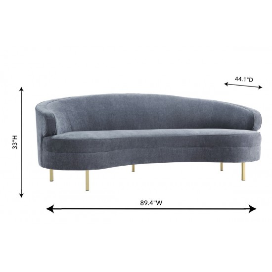 TOV Furniture Baila Grey Velvet Sofa