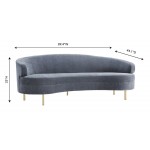 TOV Furniture Baila Grey Velvet Sofa