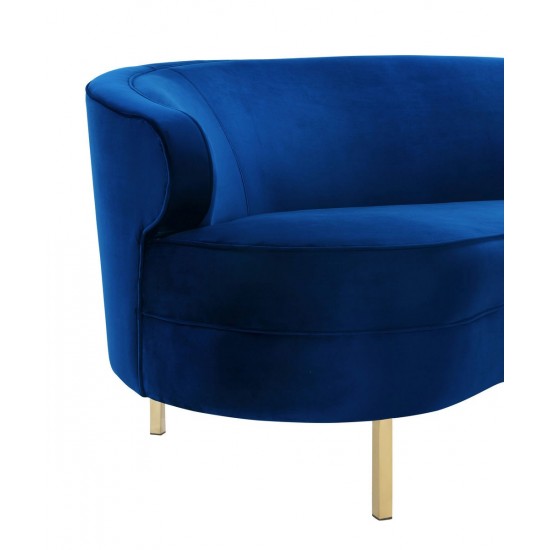 TOV Furniture Baila Navy Velvet Sofa