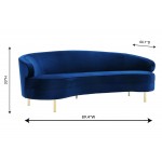 TOV Furniture Baila Navy Velvet Sofa