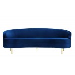 TOV Furniture Baila Navy Velvet Sofa