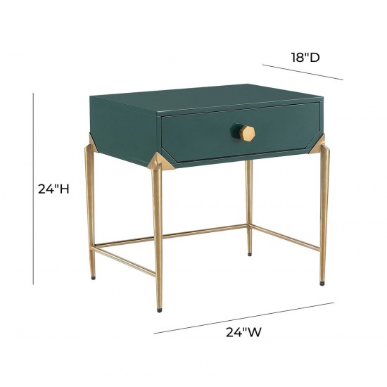 TOV Furniture Bajo Green Lacquer Side Table