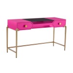 TOV Furniture Bajo Pink Lacquer Desk