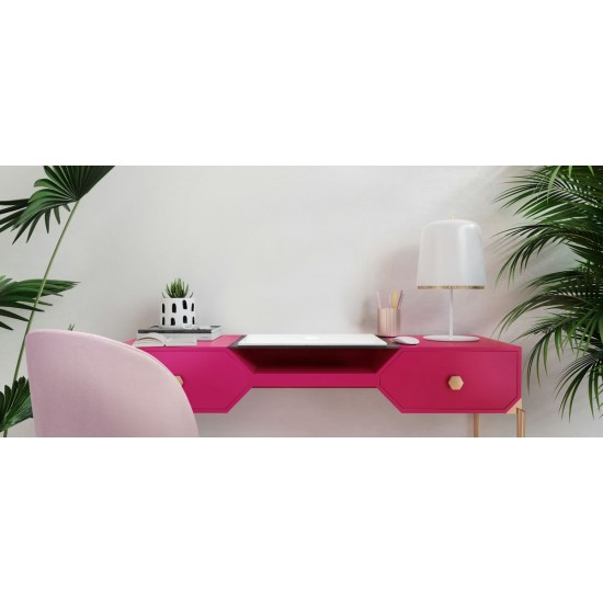 TOV Furniture Bajo Pink Lacquer Desk