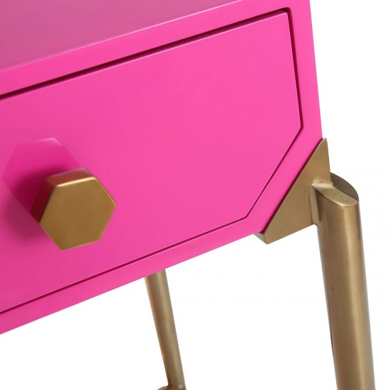 TOV Furniture Bajo Pink Lacquer Desk