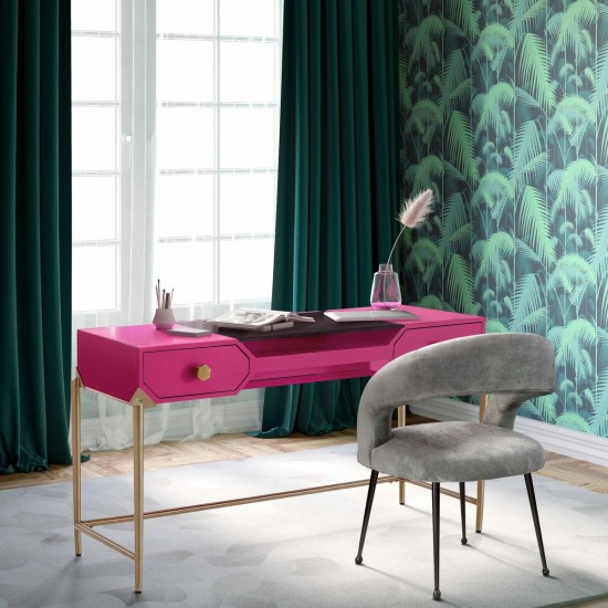 TOV Furniture Bajo Pink Lacquer Desk