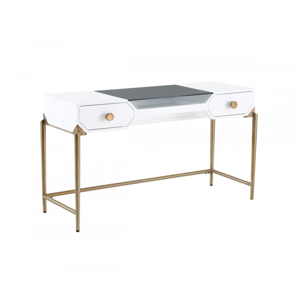 TOV Furniture Bajo White Lacquer Desk TOV Furniture Bajo White Lacquer Desk