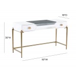 TOV Furniture Bajo White Lacquer Desk