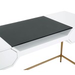 TOV Furniture Bajo White Lacquer Desk