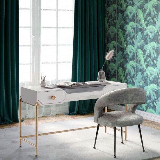 TOV Furniture Bajo White Lacquer Desk