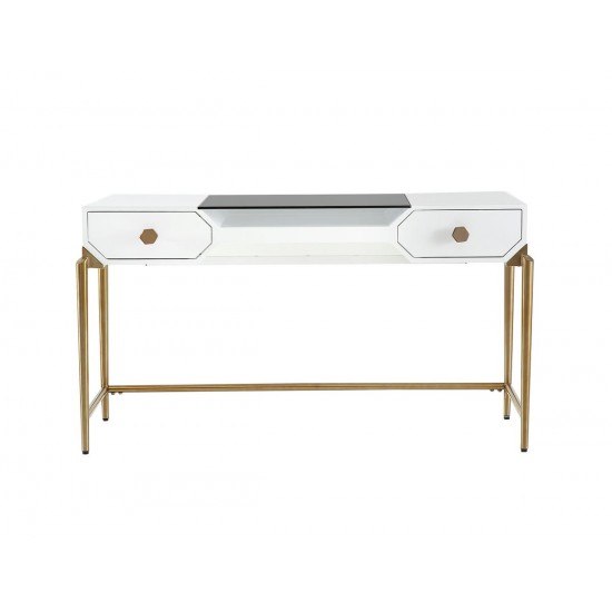 TOV Furniture Bajo White Lacquer Desk