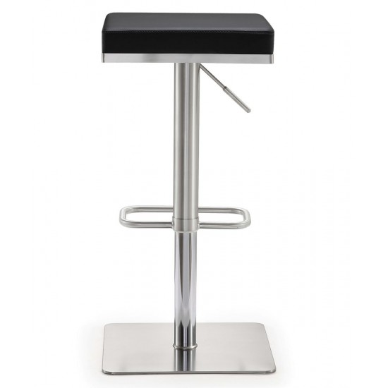 TOV Furniture Bari Black Stainless Steel Adjustable Barstool