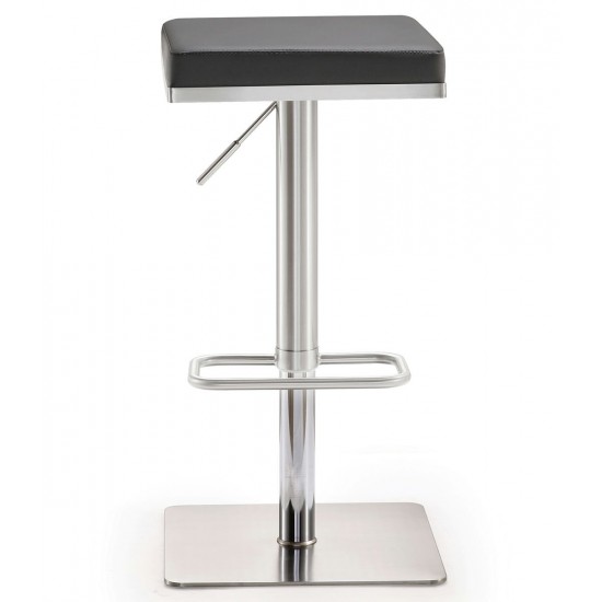 TOV Furniture Bari Grey Stainless Steel Adjustable Barstool