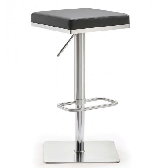 TOV Furniture Bari Grey Stainless Steel Adjustable Barstool