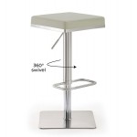 TOV Furniture Bari Light Grey Stainless Steel Barstool