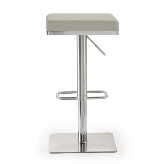 TOV Furniture Bari Light Grey Stainless Steel Barstool