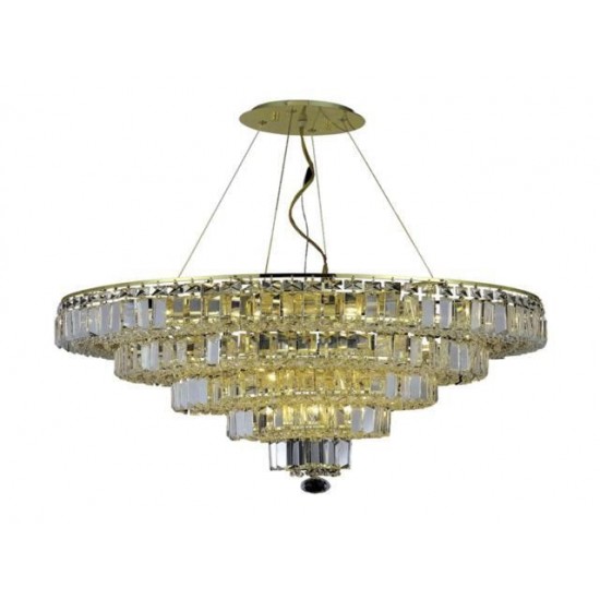 Elegant Lighting Maxime 14 Light Gold Chandelier Clear Elegant Cut Crystal