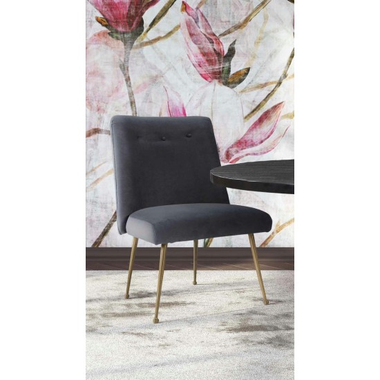 TOV Furniture Batik Grey Velvet Dining Chair