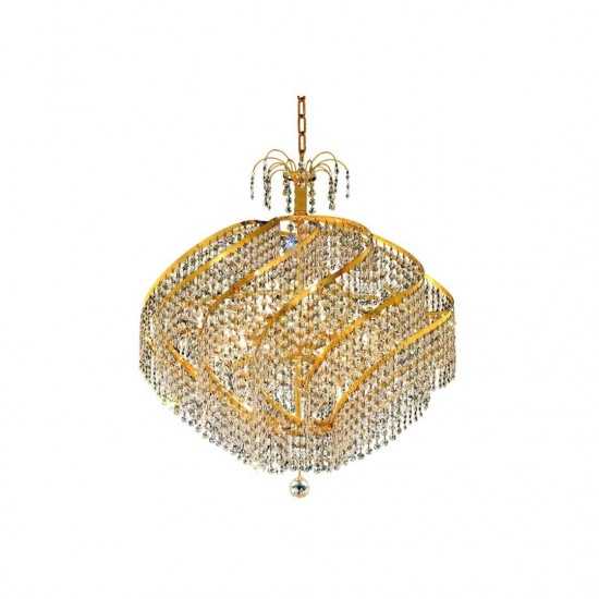 Elegant Lighting Spiral 15 Light Gold Chandelier Clear Swarovski Elements Crystal