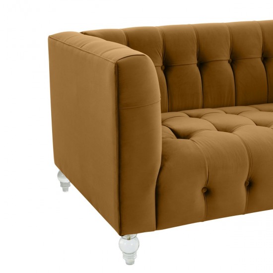 TOV Furniture Bea Cognac Velvet Loveseat