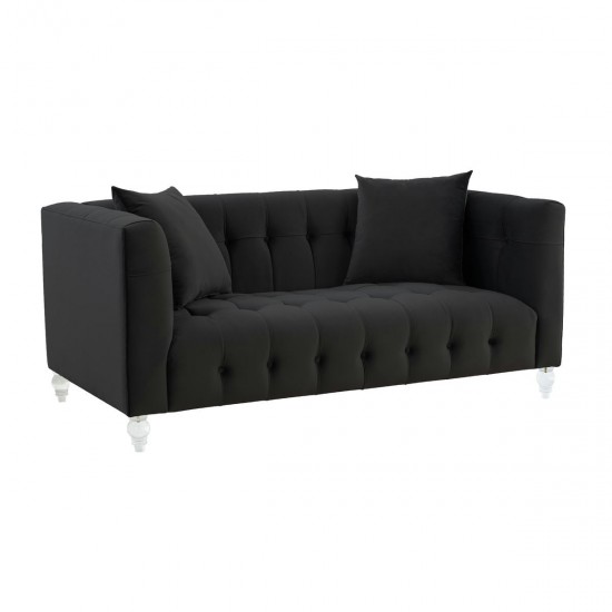 TOV Furniture Bea Black Velvet Loveseat