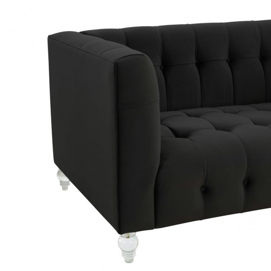 TOV Furniture Bea Black Velvet Loveseat