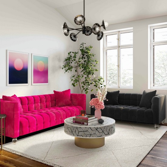 TOV Furniture Bea Black Velvet Loveseat