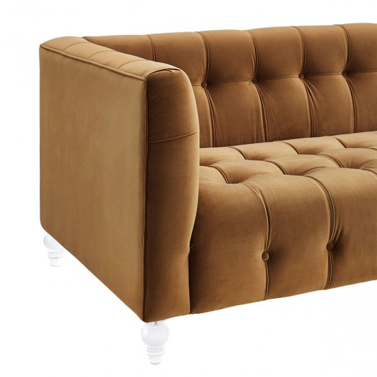 TOV Furniture Bea Cognac Velvet Sofa